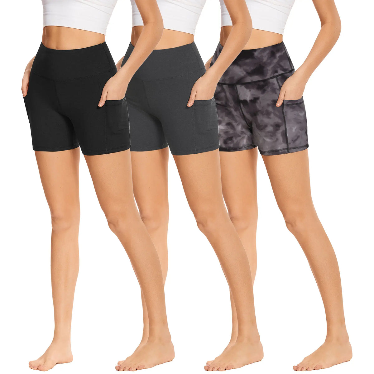 SHOWITTY Outlets Womens 3-Pack Biker Shorts High Waisted plus Size – Soft Stretch Yoga & Workout Shorts, Everyday Essentials #Tiktokshopsummersale
