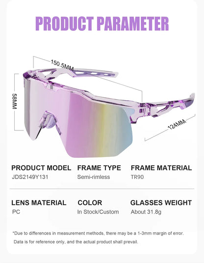 Y2K Trendy Sports Sunglasses, 31G Ultra-Light TR90 Frame, Running & Cycling Sports Eyewear