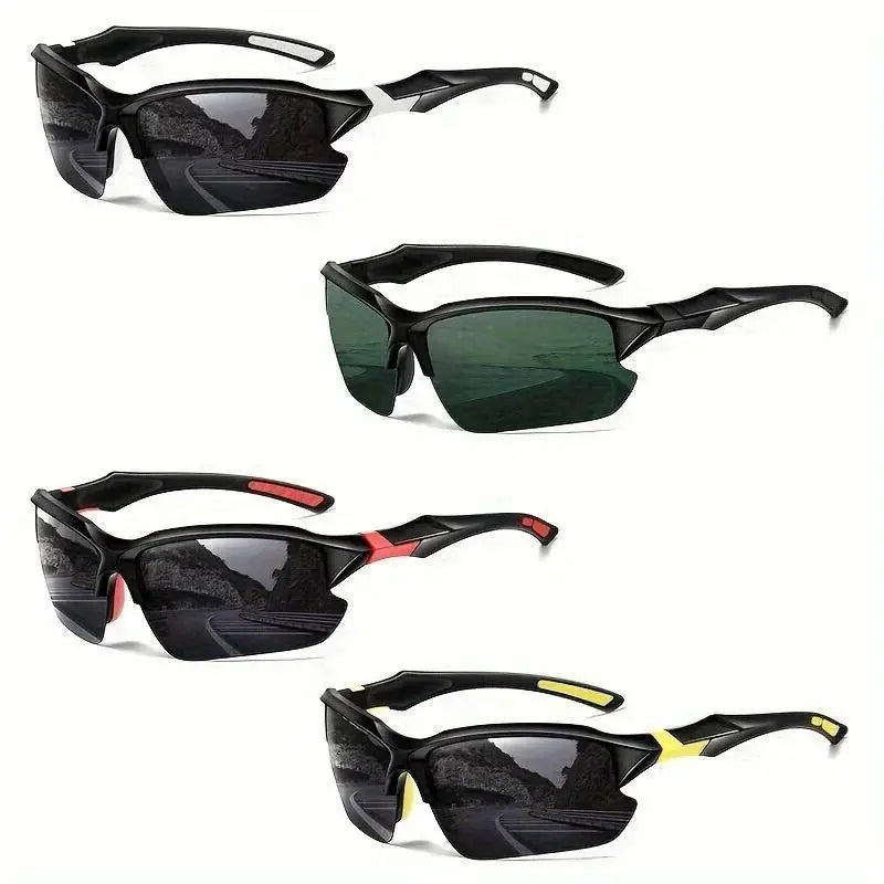 Unisex 4-Pack Sporty Eyewear, Polarized UV400 Windproof Anti-Glare Sunglasses with UV Protection for Running, Driving, Hiking Running Sunglasses, Lightweight Outdoor Sports Shades