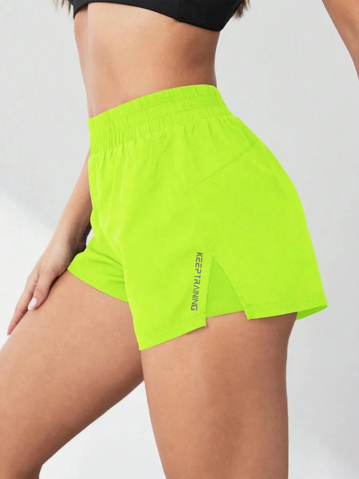 Women'S 2 in 1 Pocket Design Shorts, Casual Comfy Breathable Running Training Shorts for Yoga Gym Workout Running, Ladies Summer Athletic Bottoms for All Seasons, Gym Sports Shorts