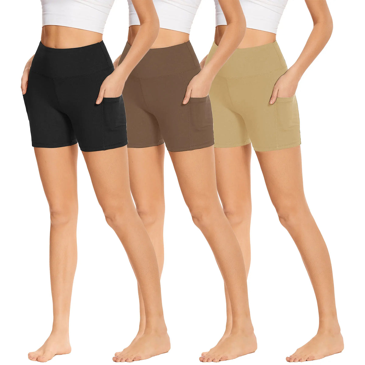 SHOWITTY Outlets Womens 3-Pack Biker Shorts High Waisted plus Size – Soft Stretch Yoga & Workout Shorts, Everyday Essentials #Tiktokshopsummersale