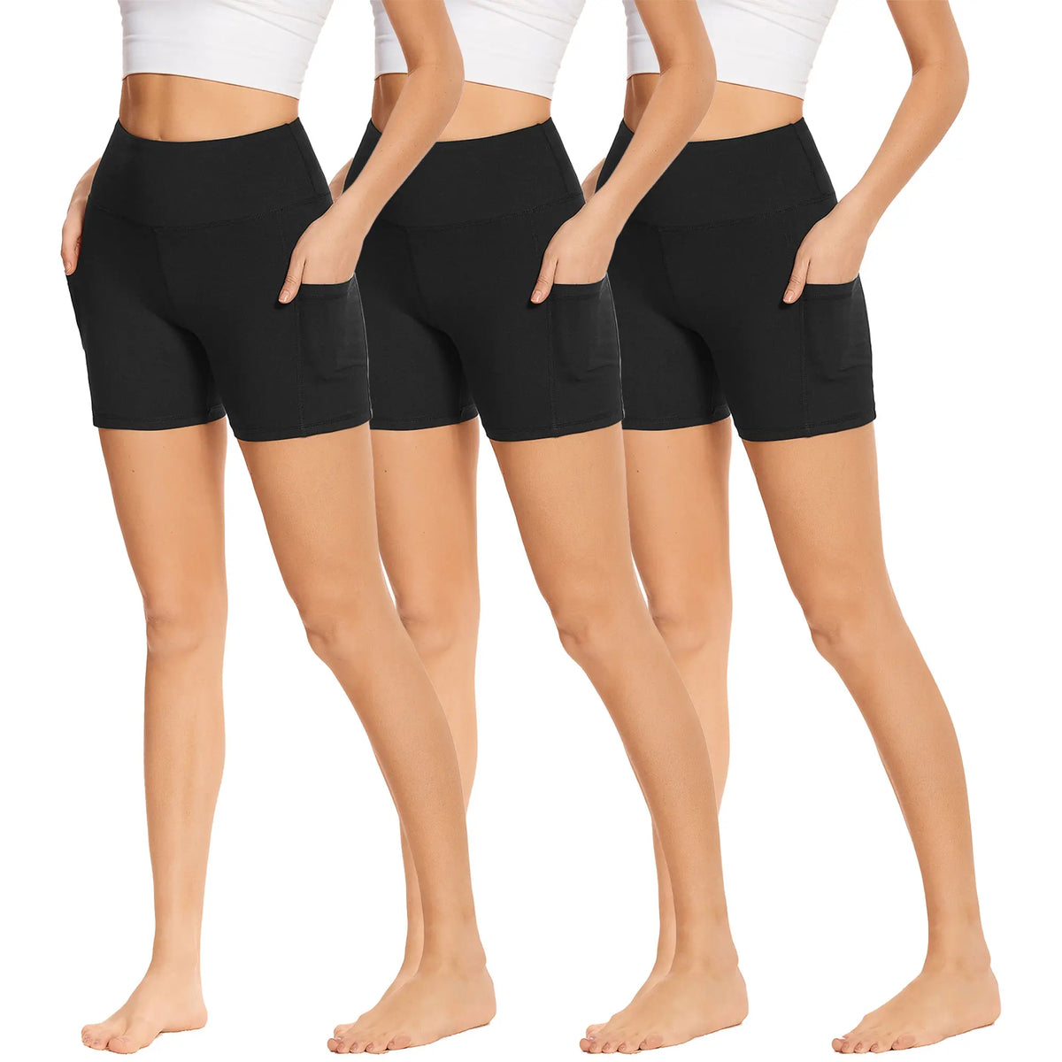 SHOWITTY Outlets Womens 3-Pack Biker Shorts High Waisted plus Size – Soft Stretch Yoga & Workout Shorts, Everyday Essentials #Tiktokshopsummersale