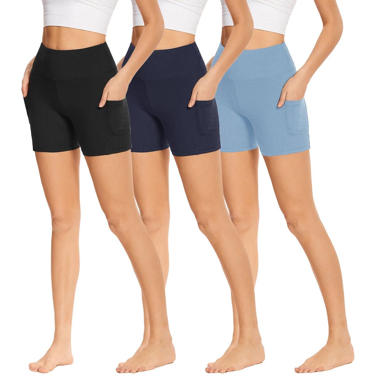 SHOWITTY Outlets Womens 3-Pack Biker Shorts High Waisted plus Size – Soft Stretch Yoga & Workout Shorts, Everyday Essentials #Tiktokshopsummersale